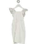 Freya Lillie White 100% Linen Ruffle Sleeve Dungarees 4 -5 Years 4 Years