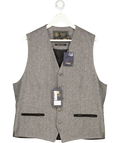 HOLLAND COOPER Black St James Waistcoat Mono Herringbone UK 44" CHEST