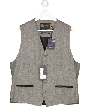HOLLAND COOPER Black St James Waistcoat Mono Herringbone UK 44" CHEST