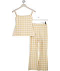 commense Orange Gingham Print Pants Set UK XS