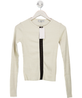 MANGO White Cotton Top With Contrasting Closure UK XS