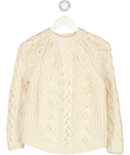 Gerard Darel Cream Lambswool Cable Knit Jumper UK S