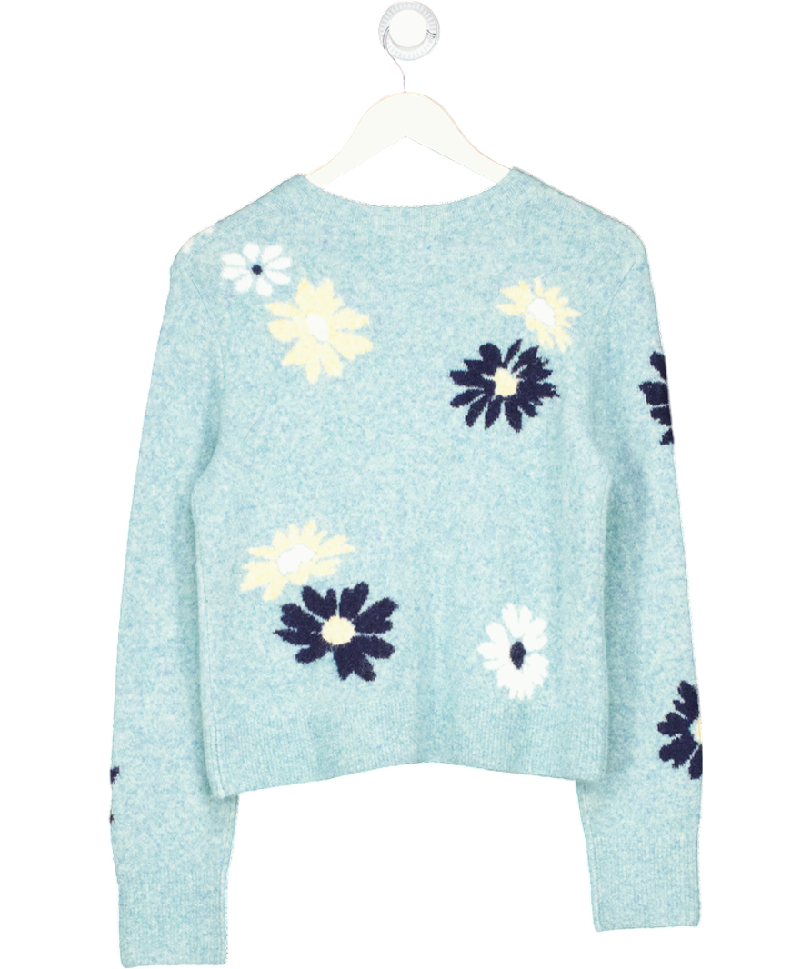 Rails Blue Supersoft Wool Blend Floral Millie Cardigan UK S