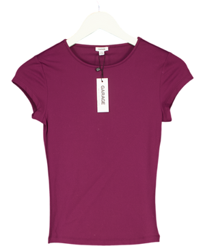 GARAGE Fig Purple Sleek Crewneck T-shirt UK S
