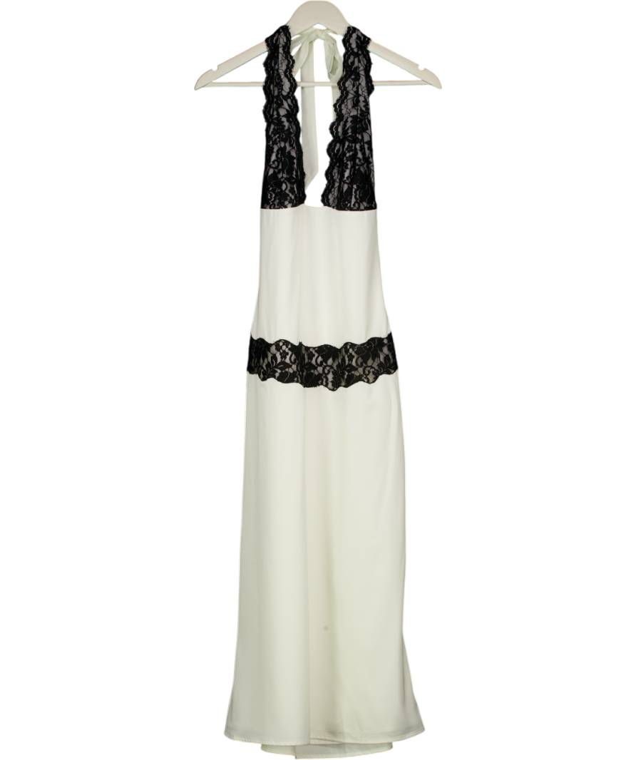 WHITE FOX Laced In Love Midi Dress Cream UK M