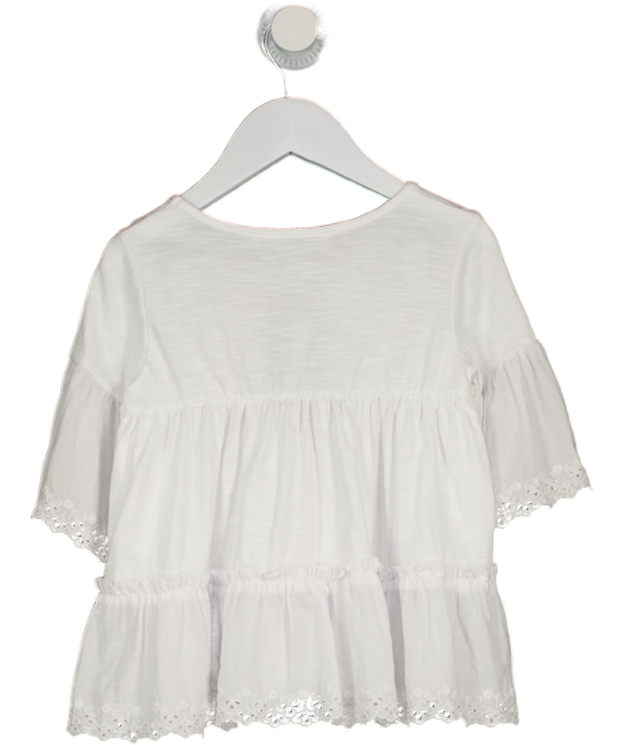 Tartine et Chocolat White Tiered Broderie Lace Trim Top 6 Years