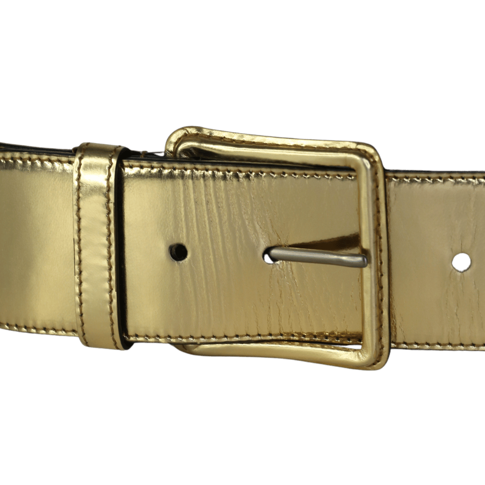 Miu Miu Metallic Gold Wide  Leather Waist Belt Sz 80cm/ 32" UK S