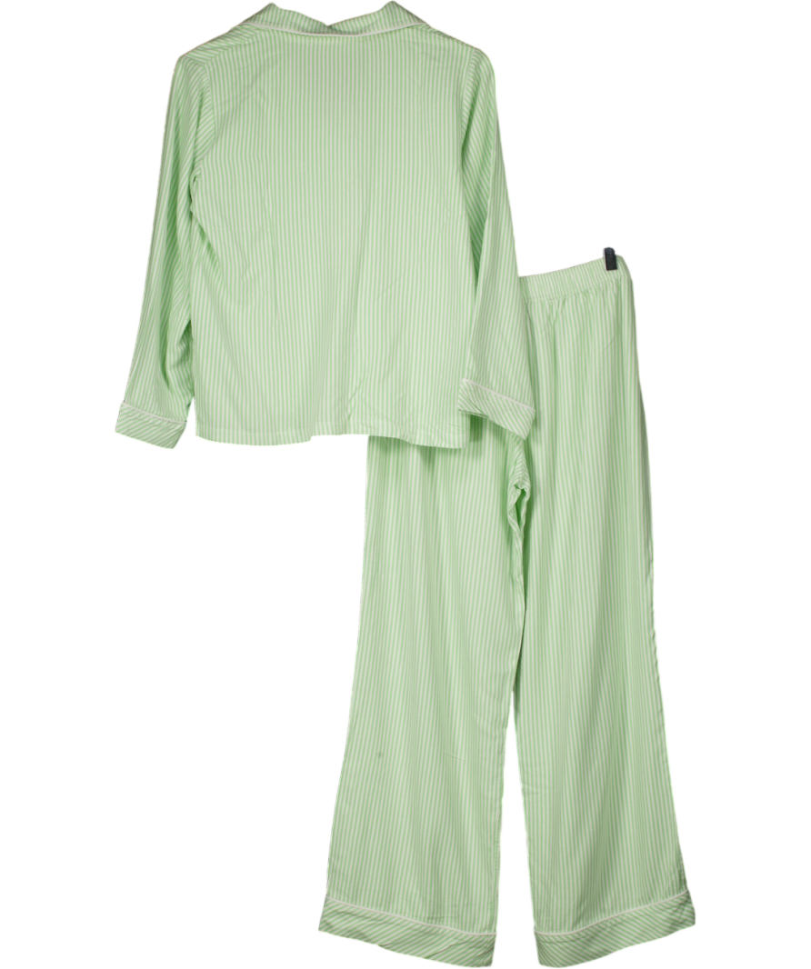 Stripe & Stare Green Emily English X S&s Soft Brushed Woven Pyjama Bottoms UK S