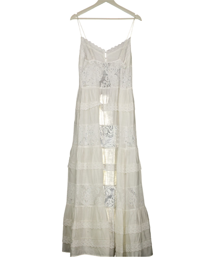 WHITE FOX Lost Nights Longline Top Ivory White UK L