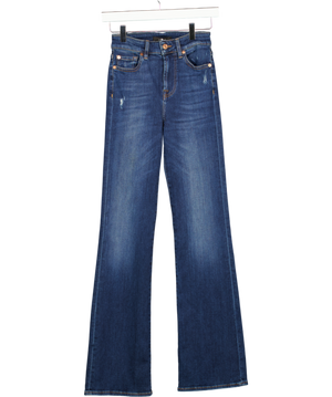 7 FOR ALL MANKIND Mid Blue High Waist Lisha Slim Flare Jeans W24