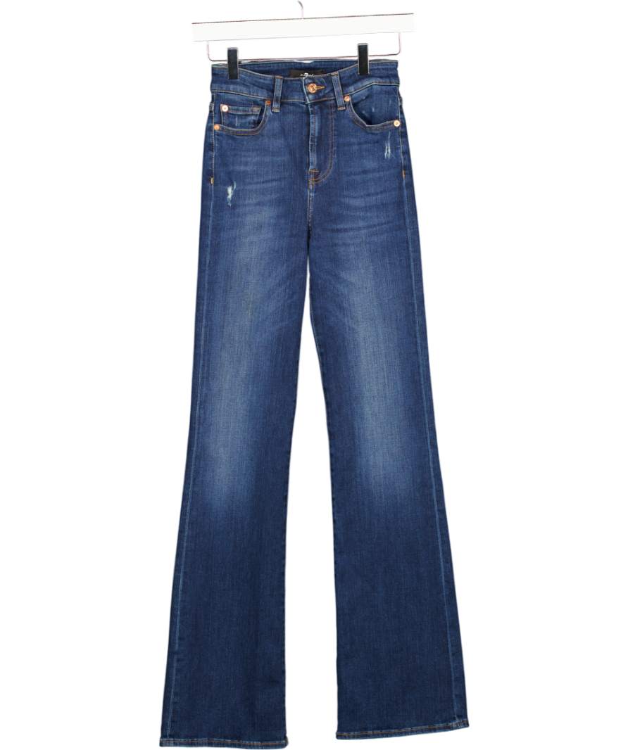 7 FOR ALL MANKIND Mid Blue High Waist Lisha Slim Flare Jeans W24
