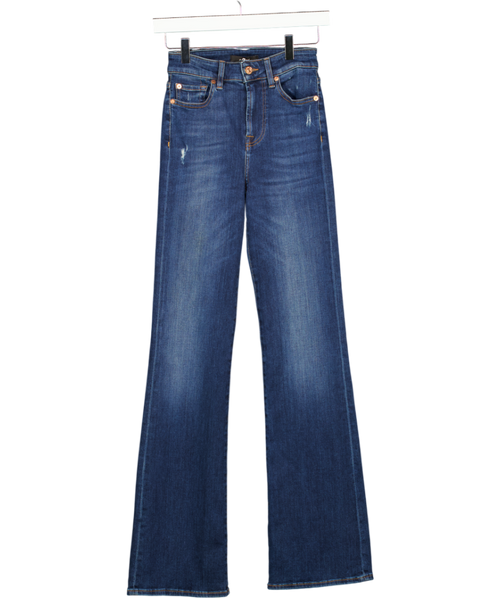 7 FOR ALL MANKIND Mid Blue High Waist Lisha Slim Flare Jeans W24
