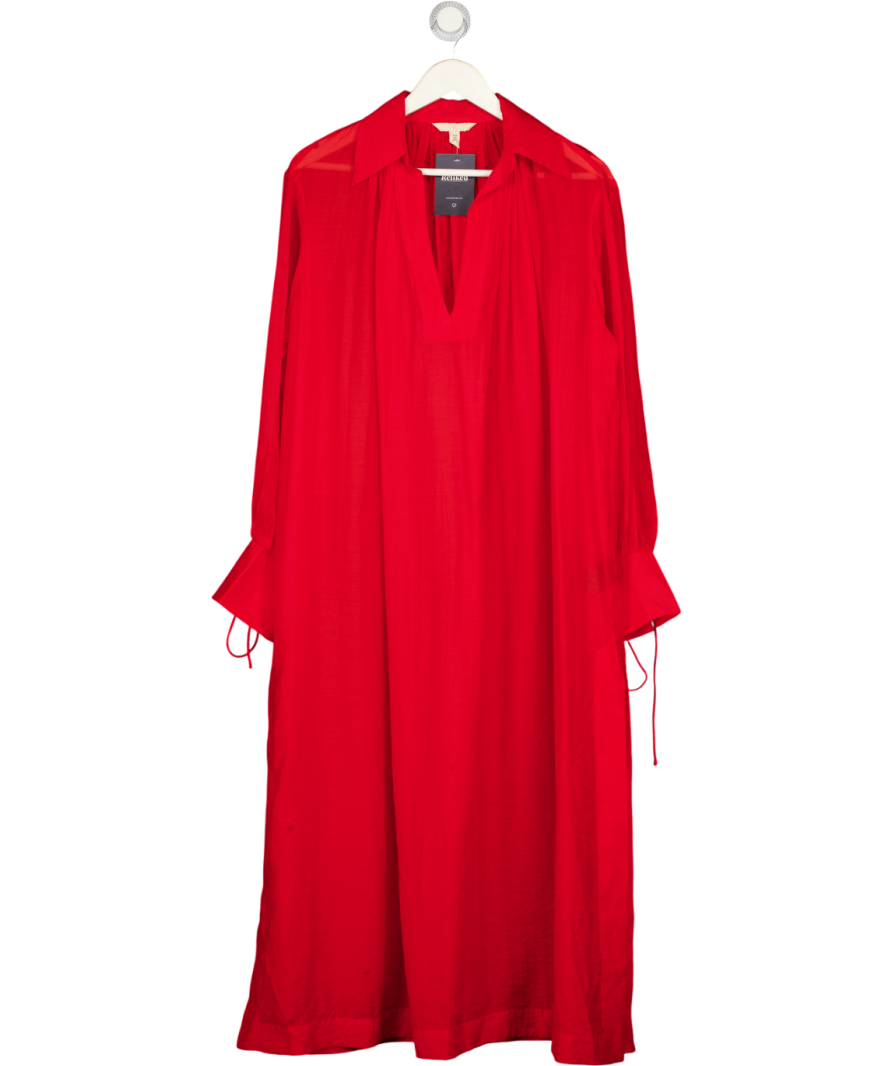 H&M Red Lyocell-blend Kaftan Cover Up Dress UK S