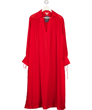 H&M Red Lyocell-blend Kaftan Cover Up Dress UK S