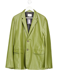 FRANKIE SHOP Olive Green Faux Leather Blazer UK XS/S