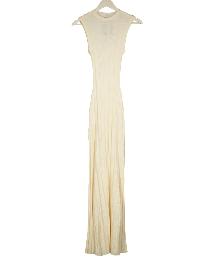CHARCOAL Cream Rib Knit Sleeveless Maxi Dress UK 8