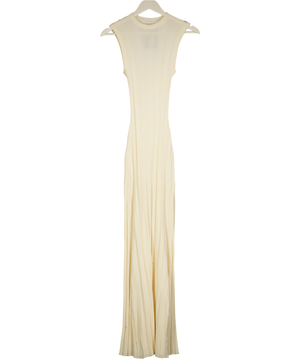 CHARCOAL Cream Rib Knit Sleeveless Maxi Dress UK 8