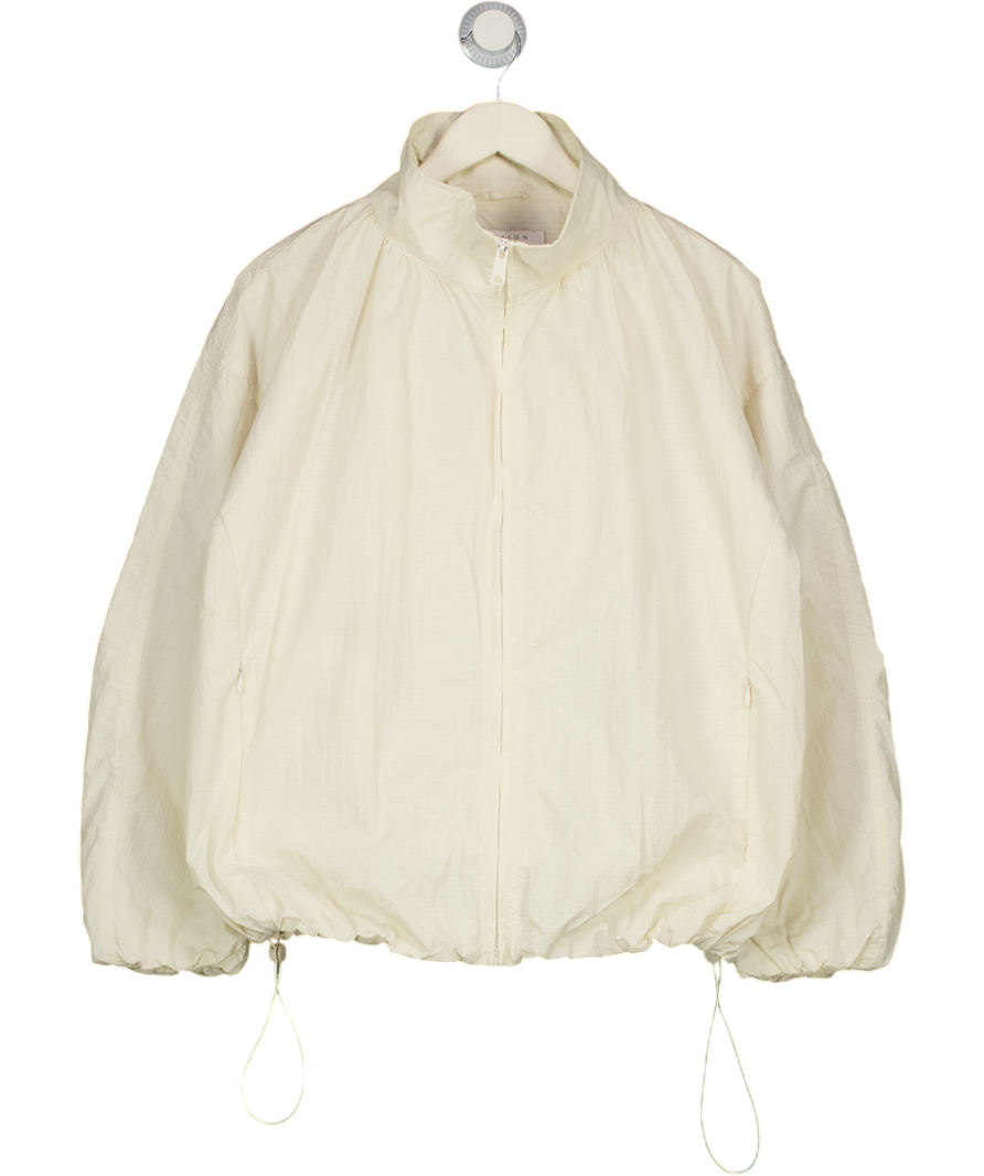 ASOS Design Oversized Bubble Hem Track Jacket In Off White UK S