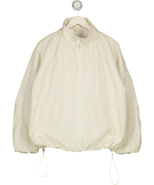 ASOS Design Oversized Bubble Hem Track Jacket In Off White UK S