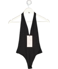 Oh Polly Black Plunge Halterneck Bodysuit UK 8