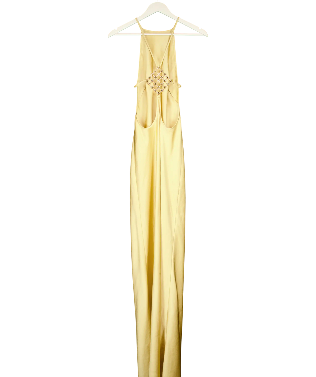 Kaoa Metallic Long Dress With Back Embellishment UK XS