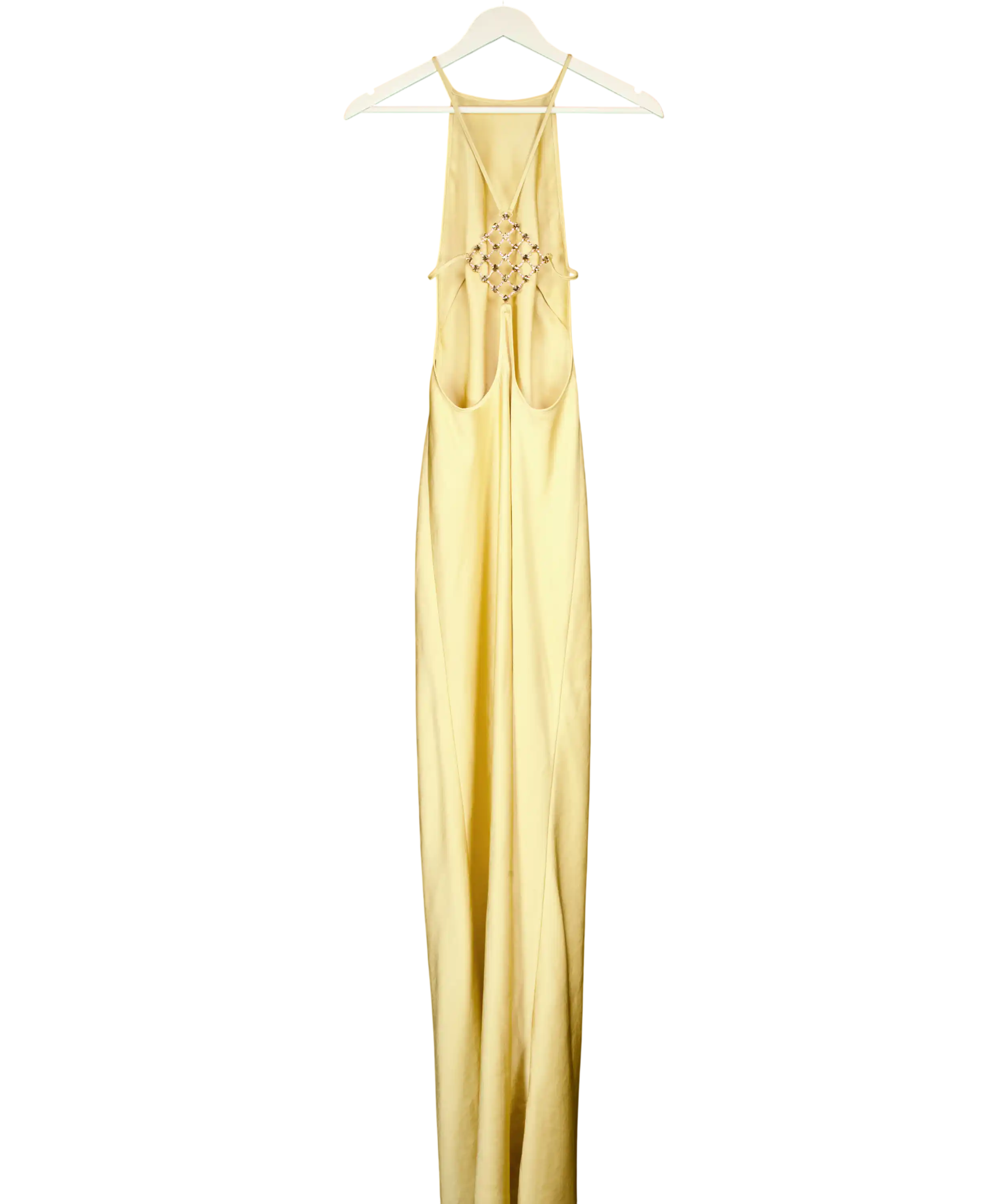 Kaoa Metallic Long Dress With Back Embellishment UK XS