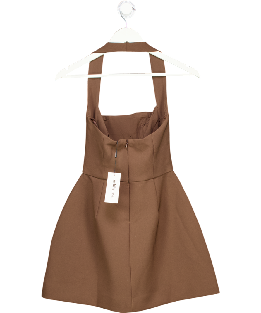 ODDMUSE Brown Structured Mini Dress UK XS