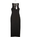 ODDMUSE Black Cotton Mix Midi Dress UK XS