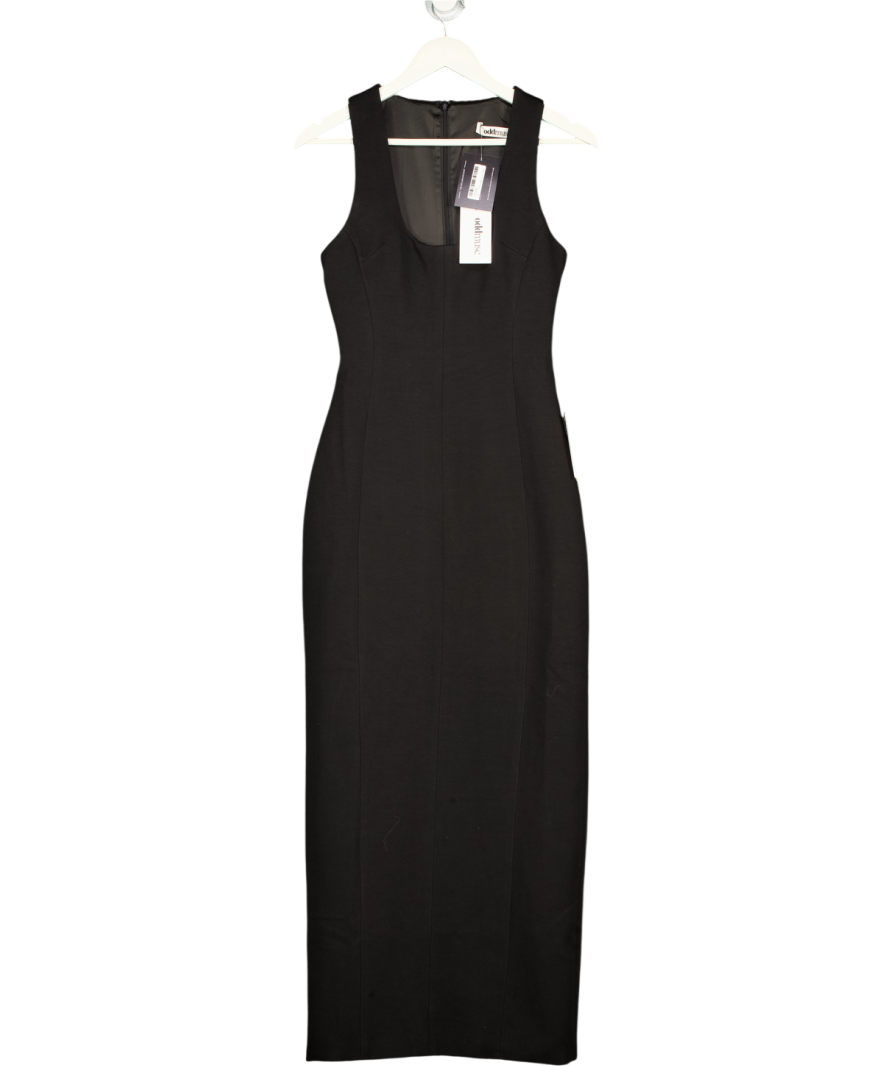 ODDMUSE Black Cotton Mix Midi Dress UK XS