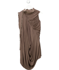 Rick Owens Taupe Brown Draped Anthem Top UK 10