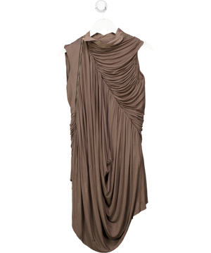 Rick Owens Taupe Brown Draped Anthem Top UK 10