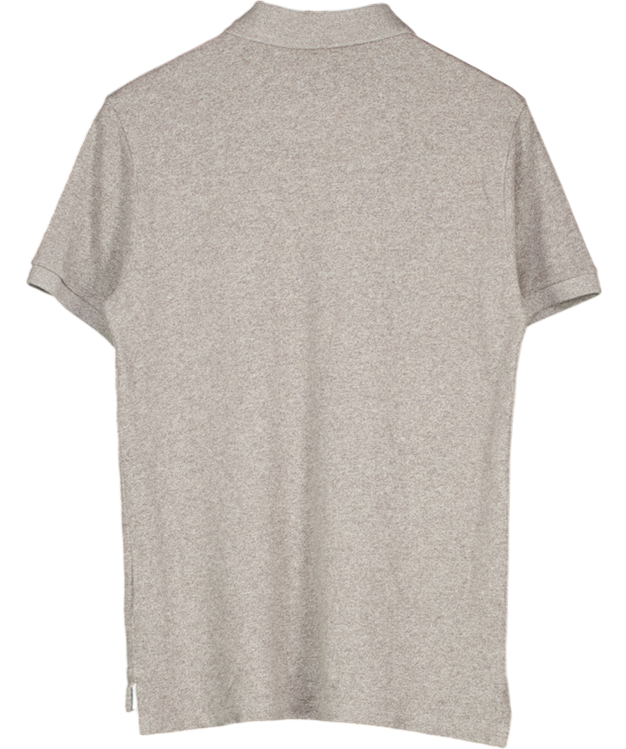 POLO RALPH LAUREN Grey Custom Slim Fit Polo Shirt UK M