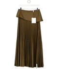 ARRANGE Brown Premium Pleated Tailored Maxi Skirt In Chocolate UK 10