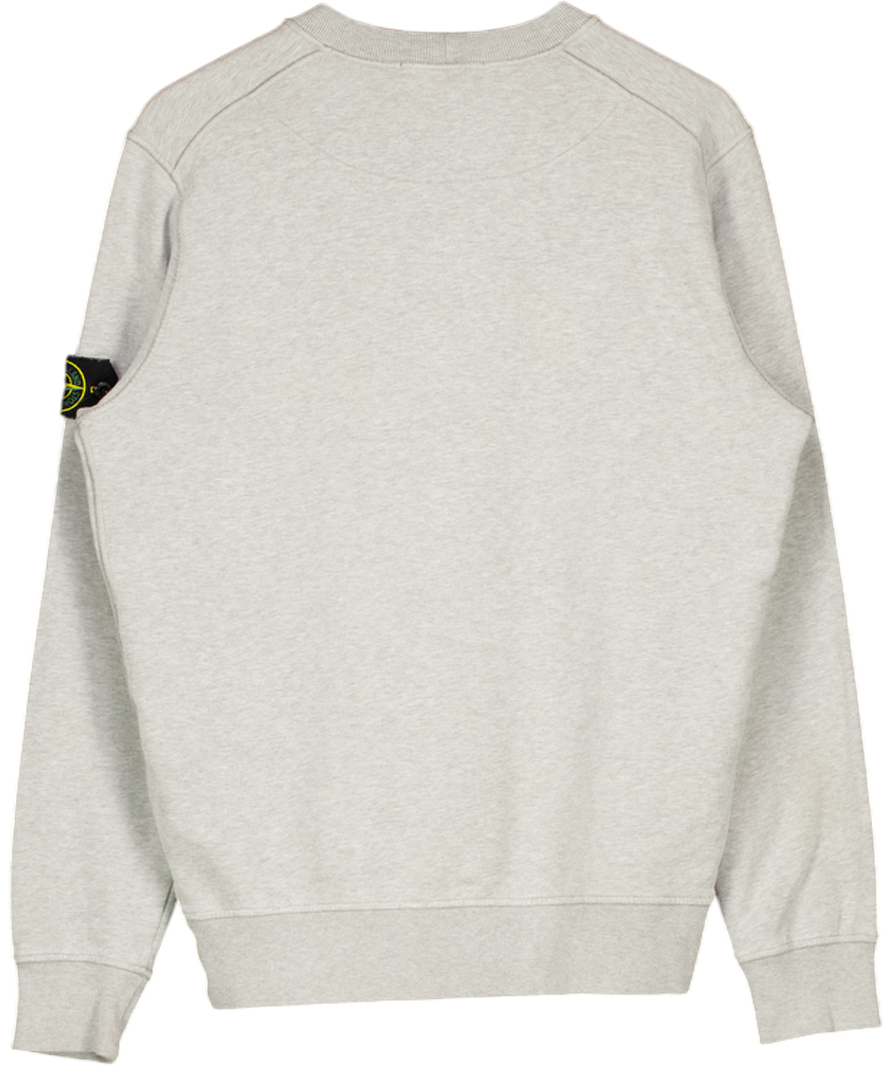 STONE ISLAND Grey Logo Patch Crewneck Sweatshirt UK M