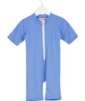 PETITE CRABE Zip Front Sky Blue Upf50 Swimsuit 2 Years