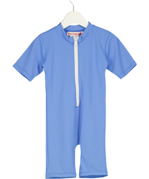 PETITE CRABE Zip Front Sky Blue Upf50 Swimsuit 2 Years