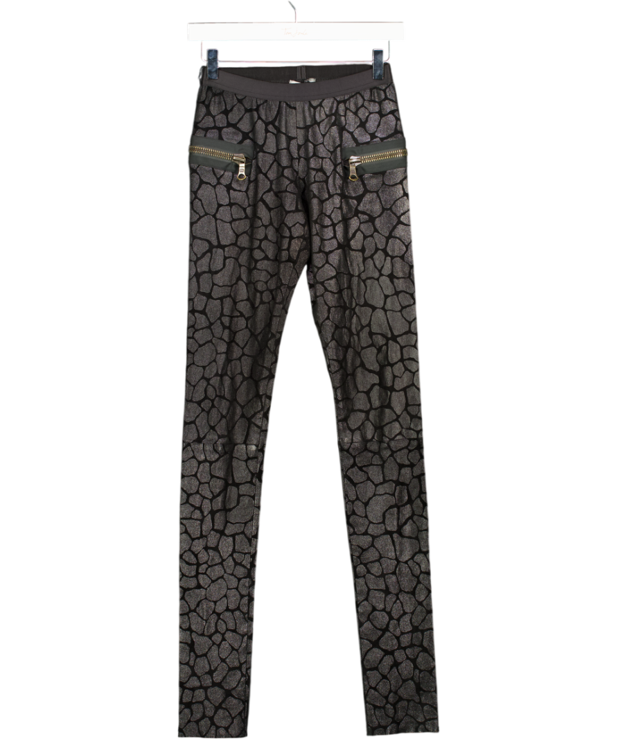 Les Chiffoniers Black Bfea - Leather Printed Leggings UK S