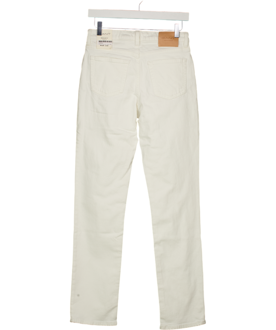GANT White Straight Leg Stretch Mid-rise Jeans L32 W26
