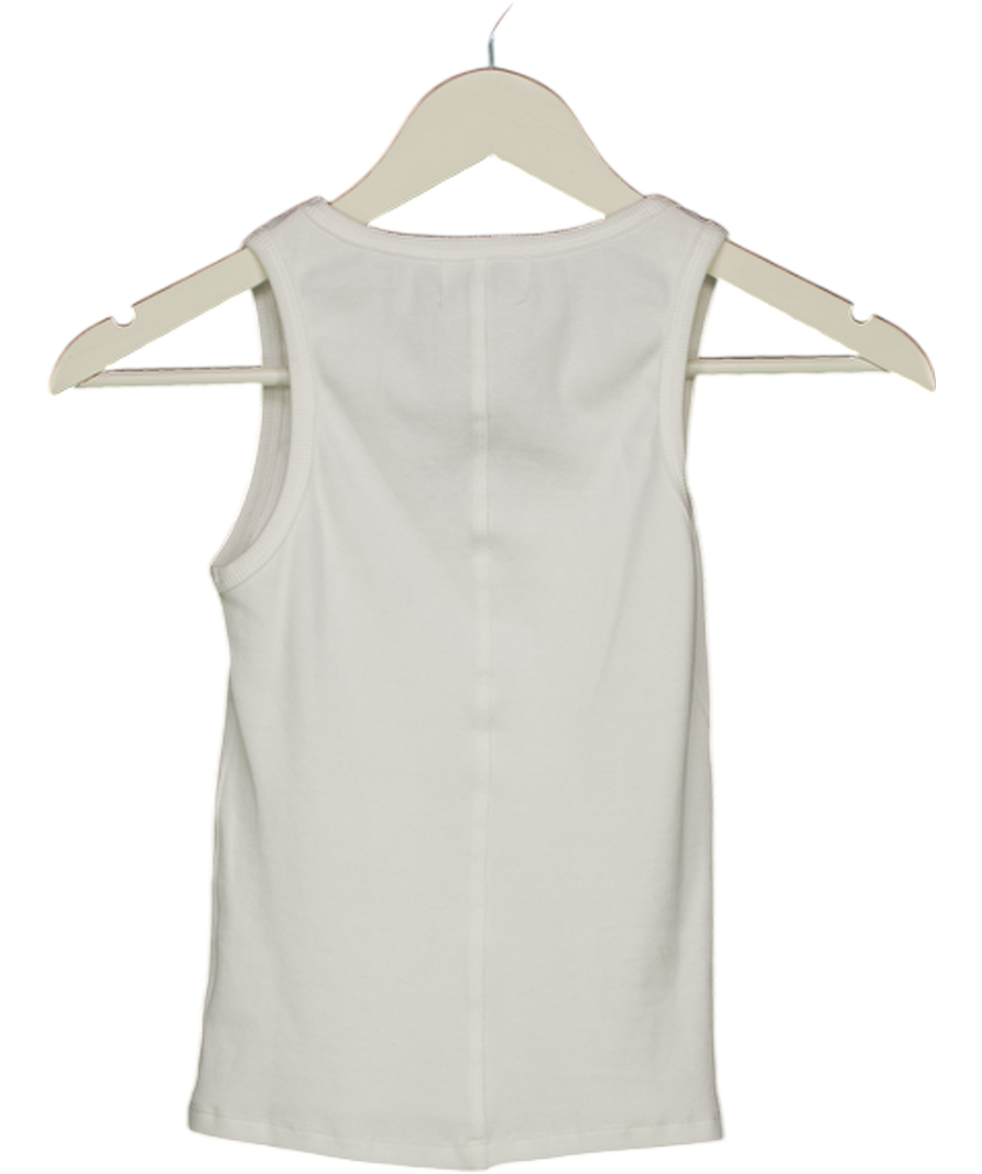 Sencilla Salt White Ribbed Vest Top UK S