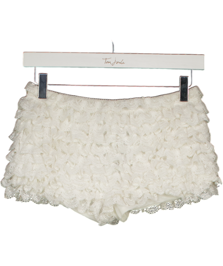 HOUSE OF CB Estella White Broderie Anglais Bloomer Shorts UK S