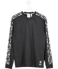 adidas Black Mesh 3-stripes Long Sleeve Tee UK M