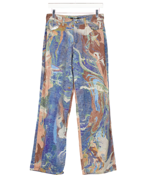 Jaded London Multicoloured Mix Marble Print Slouchy Boyfriend Jeans UK 28