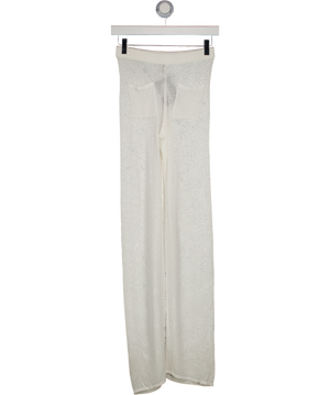 DEVON WINDSOR White Sheer Knit Beach Trousers UK S