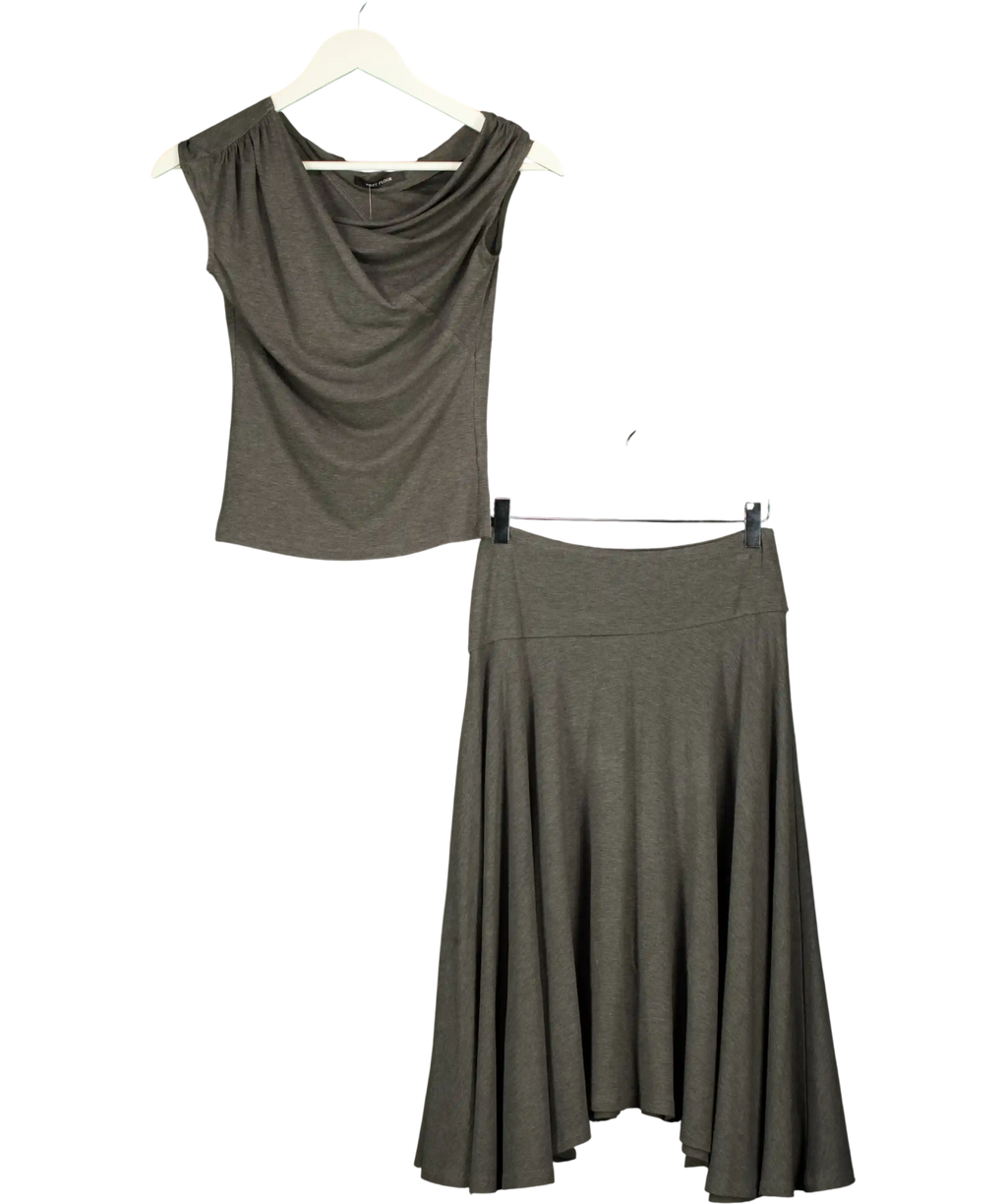 First Floor Grey Midi Skirt With Top UK S