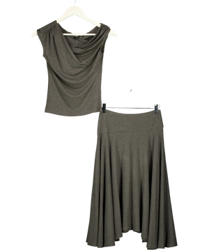 First Floor 2-piece Grey Midi Skirt & Top Set UK S
