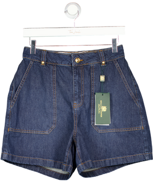 HOLLAND COOPER Dark Blue Denim Utility Shorts UK 10