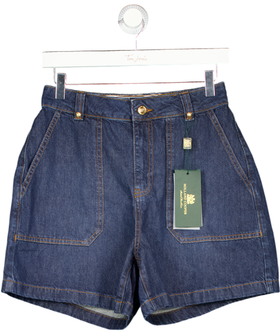 HOLLAND COOPER Dark Blue Denim Utility Shorts UK 10
