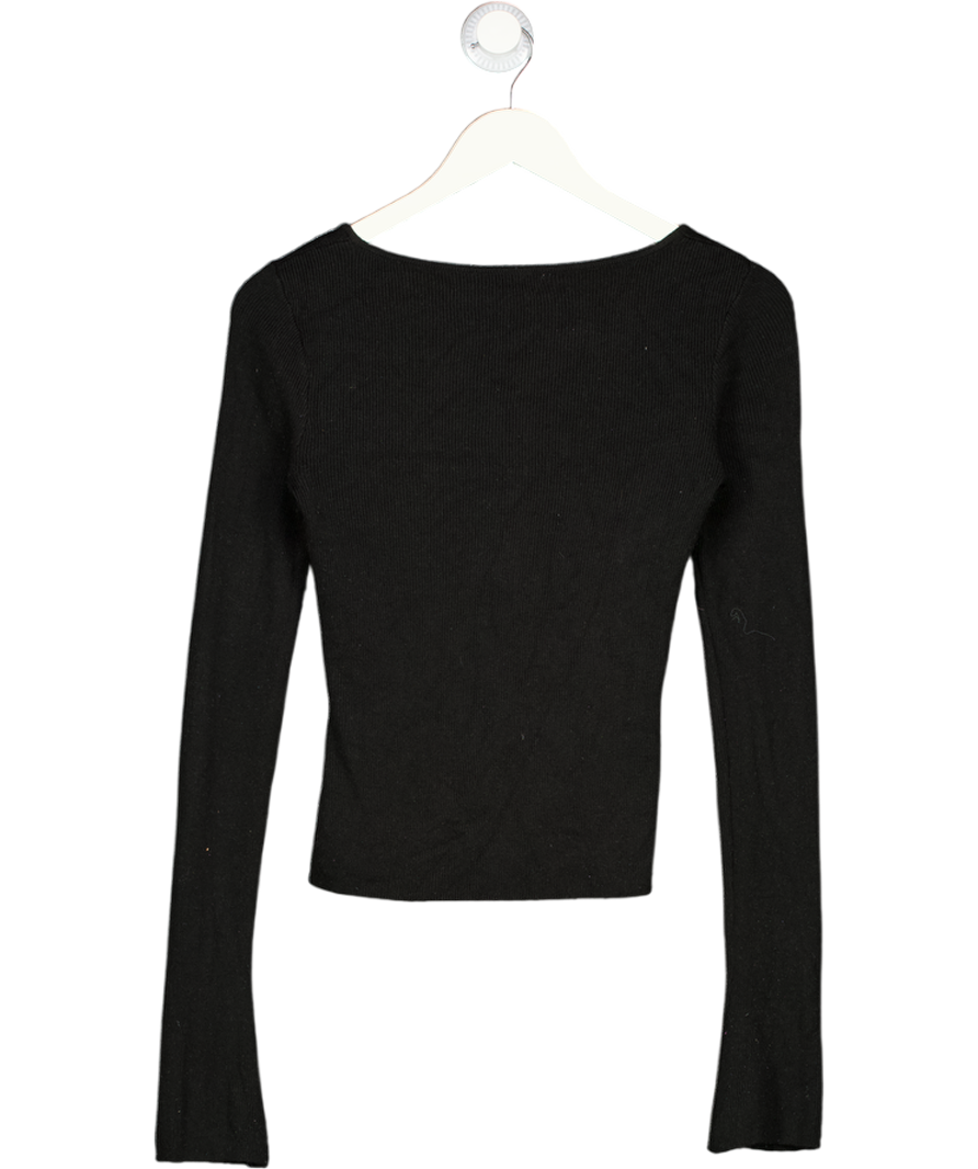 House of CB Candice Black Lace Trim Top UK XS