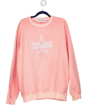 Last Lesson Pink Star Embroidered Sweater UK L
