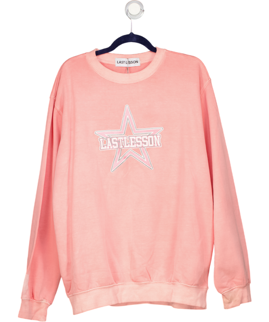 Last Lesson Pink Star Embroidered Sweater UK L